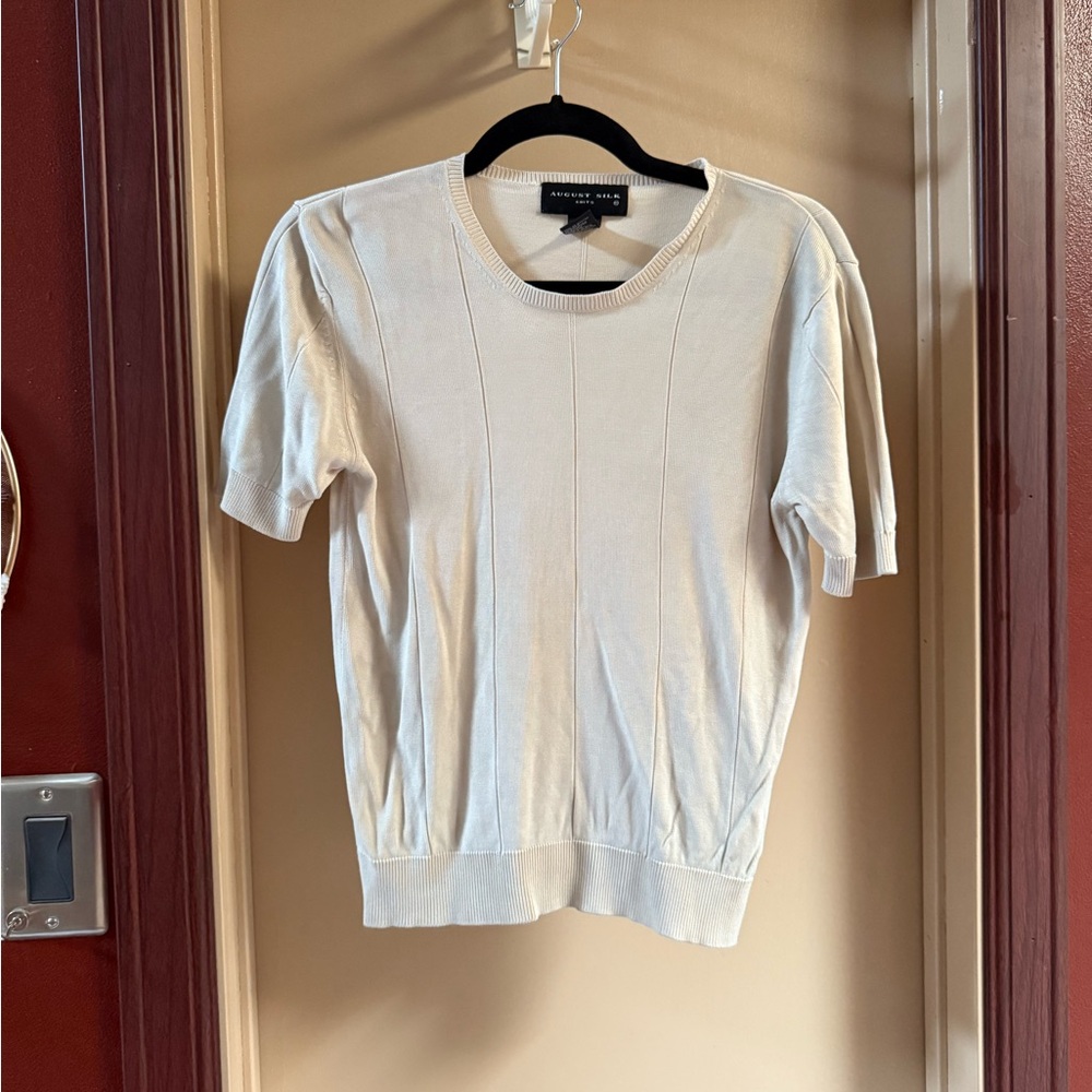 August Silk Cream Crewneck Sweater